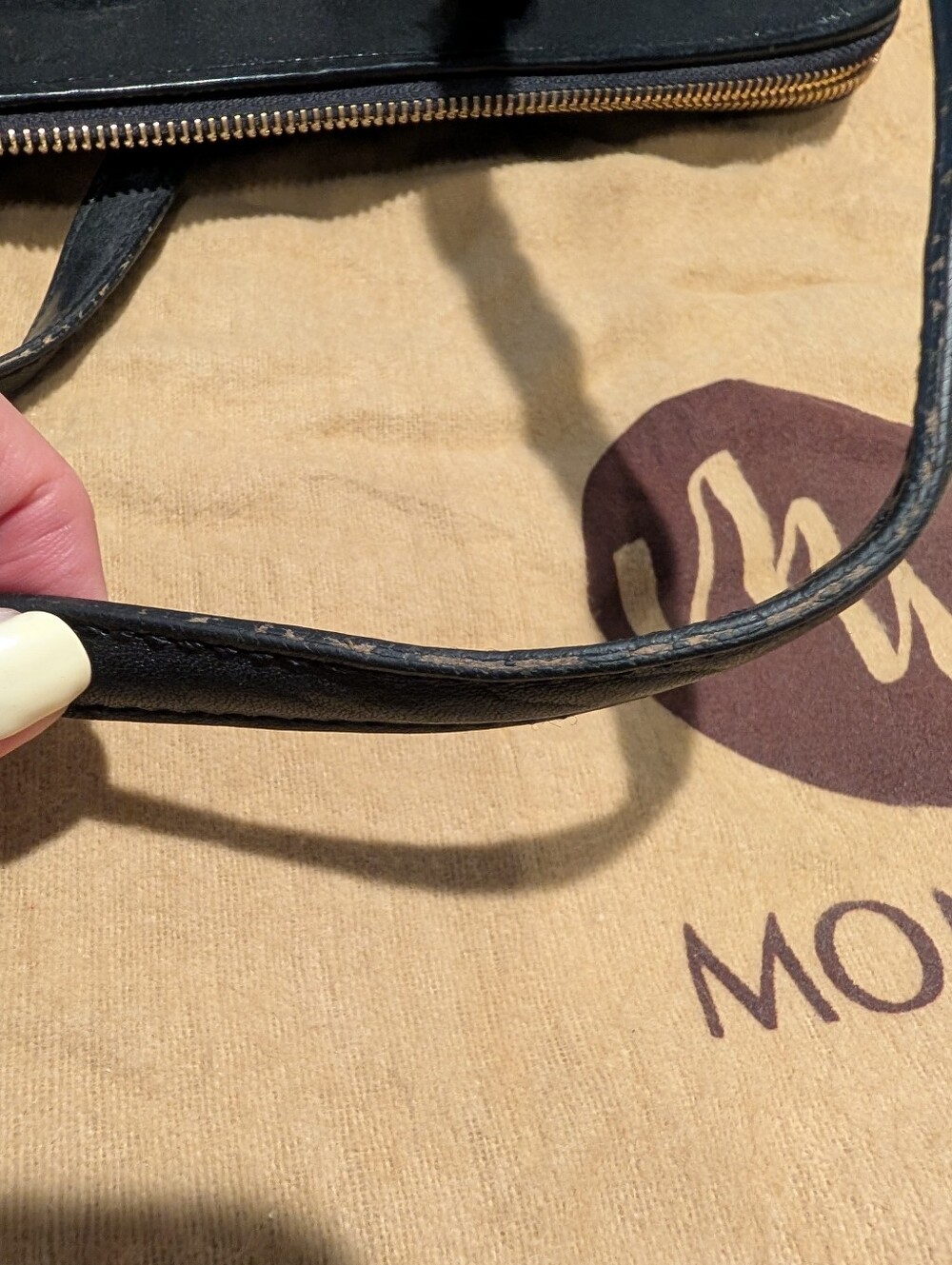 Vintage Monsac Black Leather Top-Zip Shoulder Tote - Picture 10 of 10